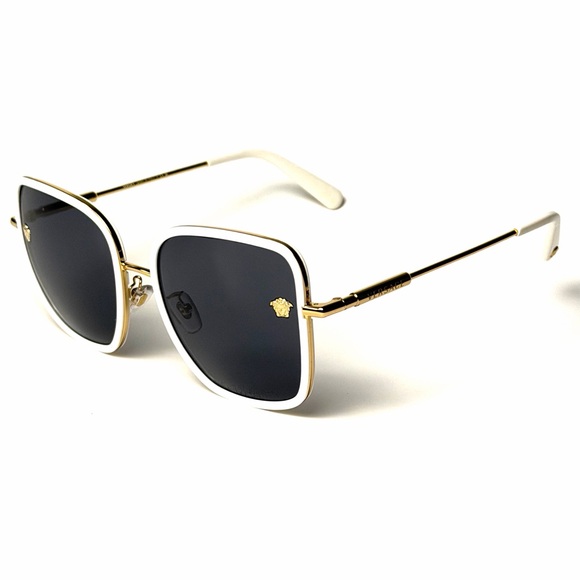 Versace Mod 2247D 1471/87 White and Gold Sunglasses Authentic New - Picture 8 of 10